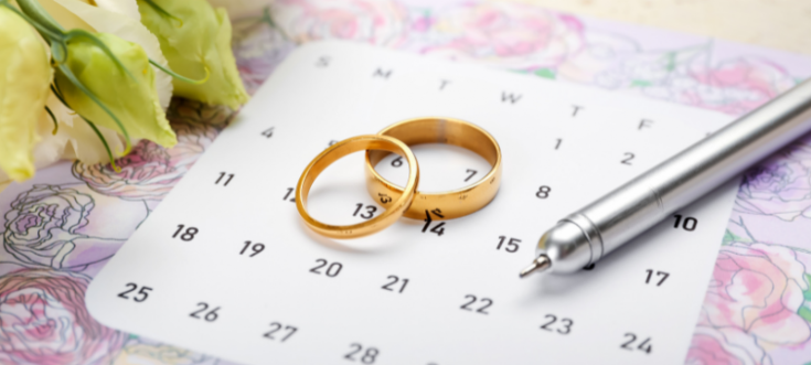 Hochzeitspaar besichtigt Location