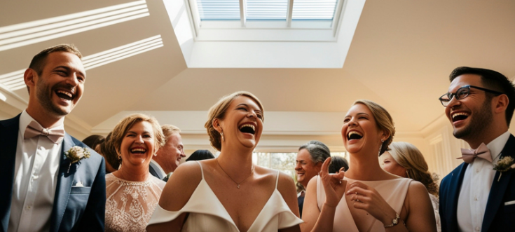 Hochzeitsgäste während der Hochzeitsfeier