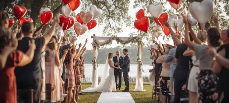 Brautpaar feiert eine freie Hochzeit ohne klassische Traditionen und gestaltet den Tag nach den eigenen Vorstellungen