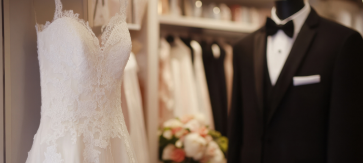 Entspanntes Brautpaar plant Hochzeit ohne Zeitdruck