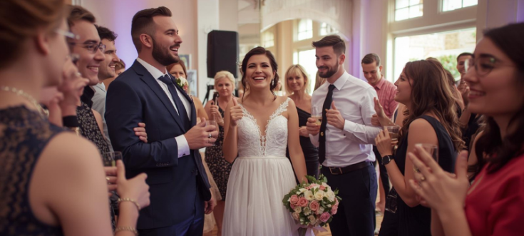 Übersichtliche Timeline zeigt Ablauf und Dauer einer Hochzeitsfeier.